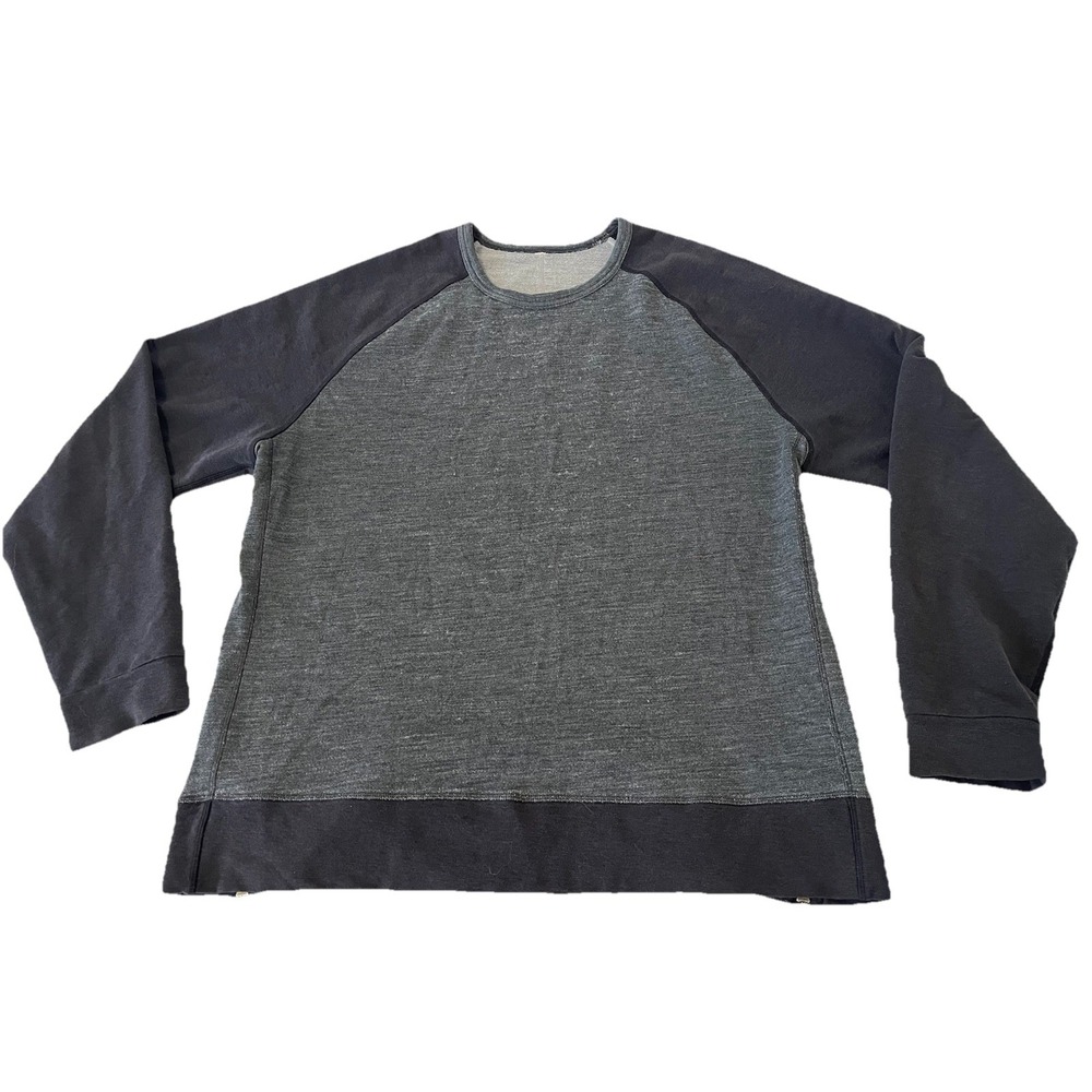 Lululemon Men's Pullover Gray City Sweat Side Zip Crewneck Sweater Size XL